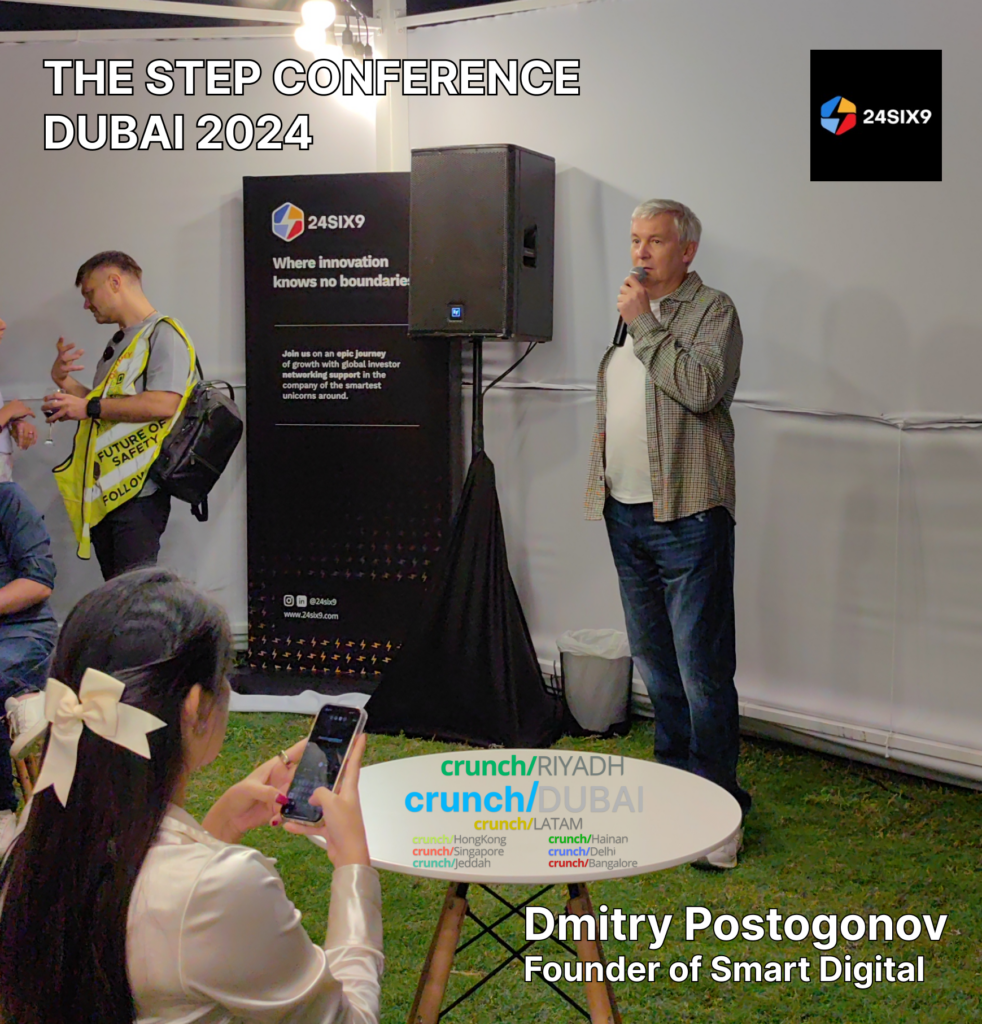 crunch dubai Dmitry Postogonov bei der Step-Konferenz 24sech9 Pitch Event